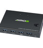 AIMOS USB HDMI KVM Switch Box Video Switch Display 4K Splitter KVM Switch for 2 PCs Share Switcher Keyboard Mouse Printer Plug and Play