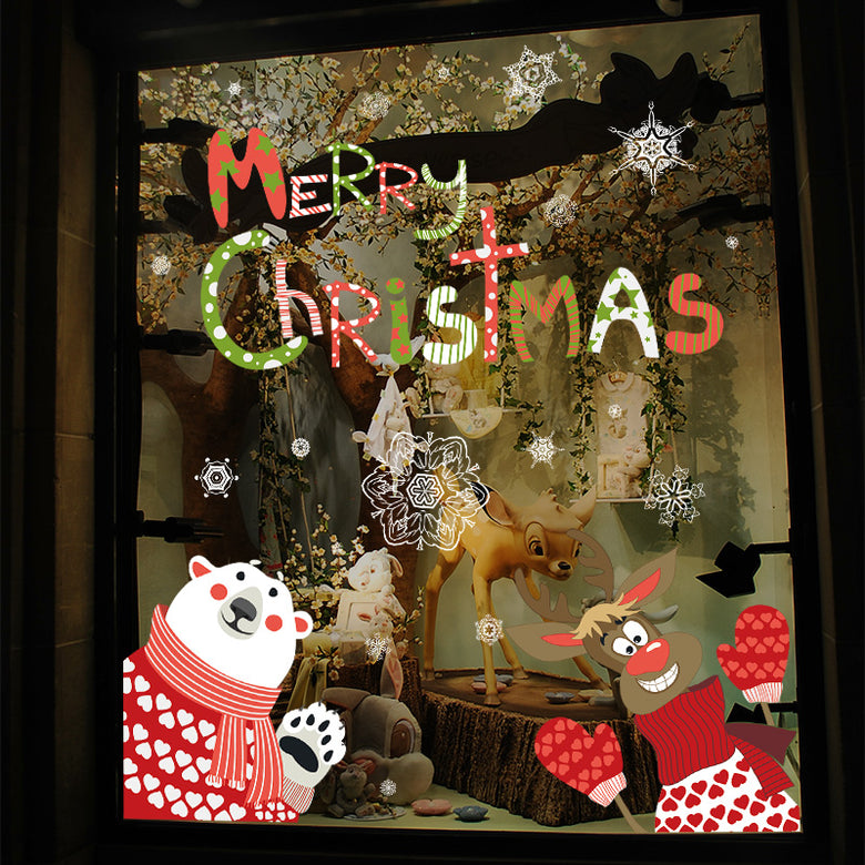 Miico XL866 Christmas Sticker Home Decoration Sticker Window and Wall Sticker Shop Decorative Stickers