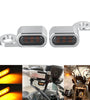 2Pcs 12V Motorcycle Amber LED Mini Turn Signal Indicator Running Light Lamp For Harley