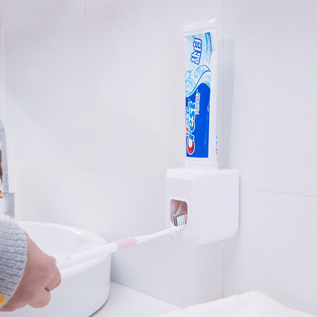Automatic Toothpaste Back Stickers Suction Wall Type Toothpaste Extrusion Artifact Vibrating Toothbrush Holder Toothpaste Rack