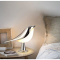 LED Bedside Lamp Creative Touch Switch 3 Light Colors Adjustable Wooden Bird Night Lights Dimming Brightness Bedroom Table Reading Lamp Decor Home