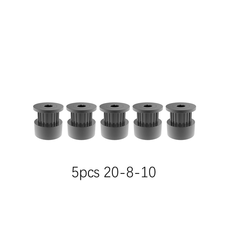 SIMAX3D 5Pcs GT2 Timing Pulley 16/20 Teeth Wheel Bore 4/5/6/6.35/8mm Aluminium Gear Teeth Width 6/10mm 3D Printers Parts Black/Silver