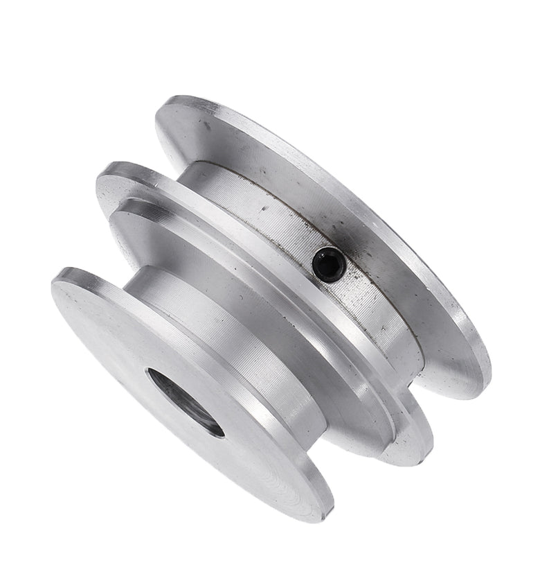 Aluminum Alloy Double Groove 60&50MM Pulley Wheel 8-20MM Fixed Bore Pulley for Motor Shaft 10MM Belt