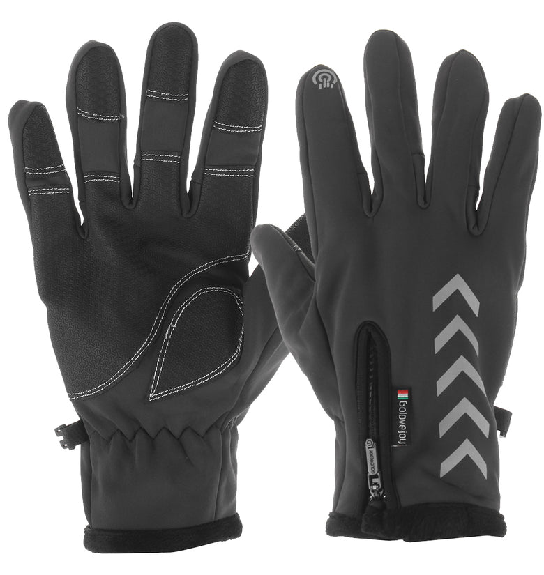 Mens Winter Thermal Fleece Lined Gloves Touchscreen Waterproof Windproof Reflective Skiing Cycling Warm Mitten