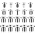 Alloy Steel Dowel and Tenon Center Transfer Plugs 20 Pieces 1/4 Inch Silver Durable Easy to Use for Precise Woodworking Projects