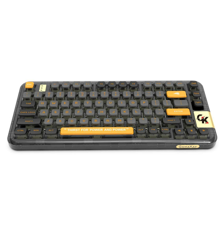 GAMAKAY GK75 Transparent Mechanical Keyboard Gasket 80 Keys RGB Hot Swappable Gateron G Yellow Pro Switch Triple Mode bluetooth Wireless Gaming Keyboard