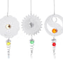 3D Metal Hanging Silent Wind Spinner Wind Chimes Bell Garden Decor Ball In Center