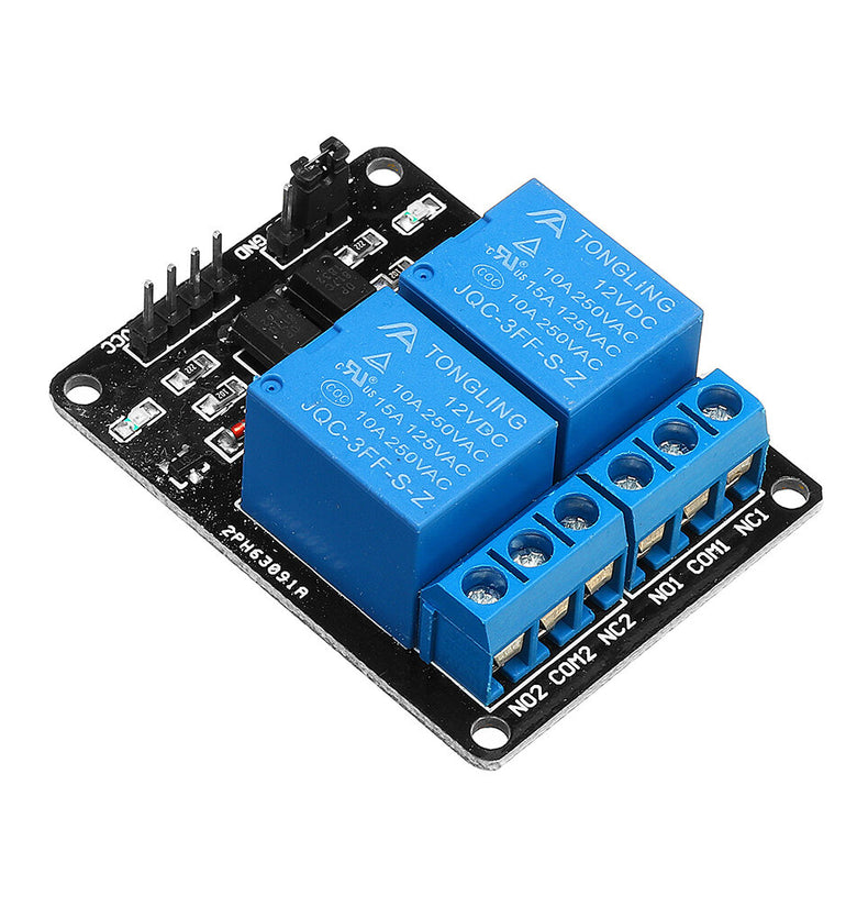 2 Channel Relay Module 12V with Optical Coupler Protection Relay Extended Board