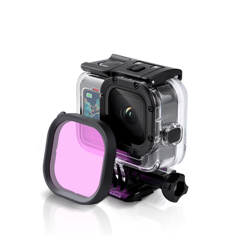 Red / Purple / Pink Waterproof Diving Filter Lens for GoPro9 Sports Camera