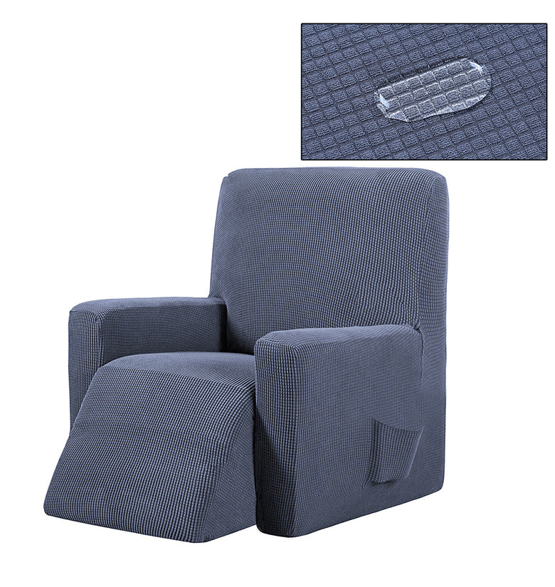 Non-slip Massage Sofa Cover Removable Stretch Fleece Recliner Rocking Chair Protector Pure Color All-inclusive Elastic Seat Slipcover for Home Office