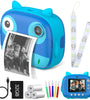 V17 Blue Owl Kids Camera Instant Print Camera for Boy's Birthday Gift Digital Photo Instant Print Thermal Girl's Toy Child