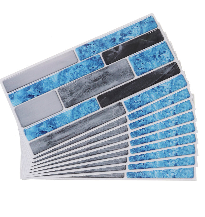 9Pcs 7.8x3.9'' 3D Wall Tile Sticker Bathroom PVC Decals Art Sticker Poster Decoration