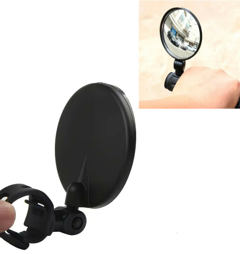 8cm Rear 360 Degree Rotation Adjustable Bike Mirrors Universal Handlebar Mount Bike Cycling Reflector Safety View Mirror