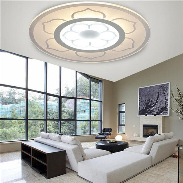 15W Round LED Ceiling Light with Acrylic Flowers in Warm White or White for Living Room - Modern Flower Lights White/White Lamp AC220V