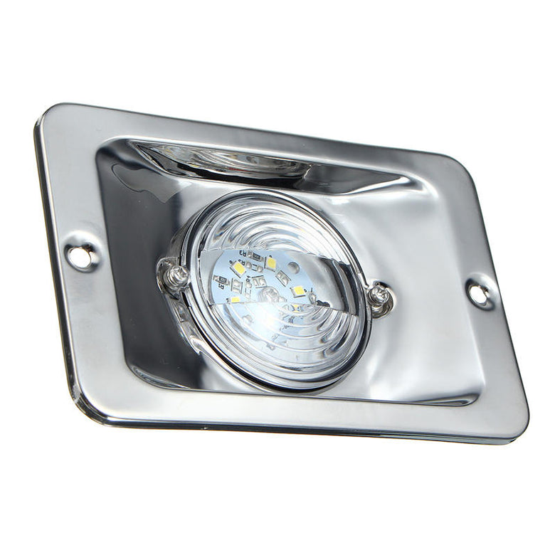 12V LED Waterproof Stern Anchor Light for Marine Boats - White - Embedded Boat Stainless Steel