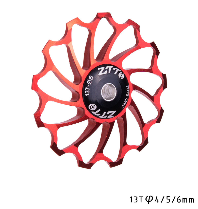 ZTTO 13T 4/5/6MM Lightweight High Strength Aluminum Alloy Ceramic Rear Paddle Guide Wheel MTB Road Bicycle Guide Roller