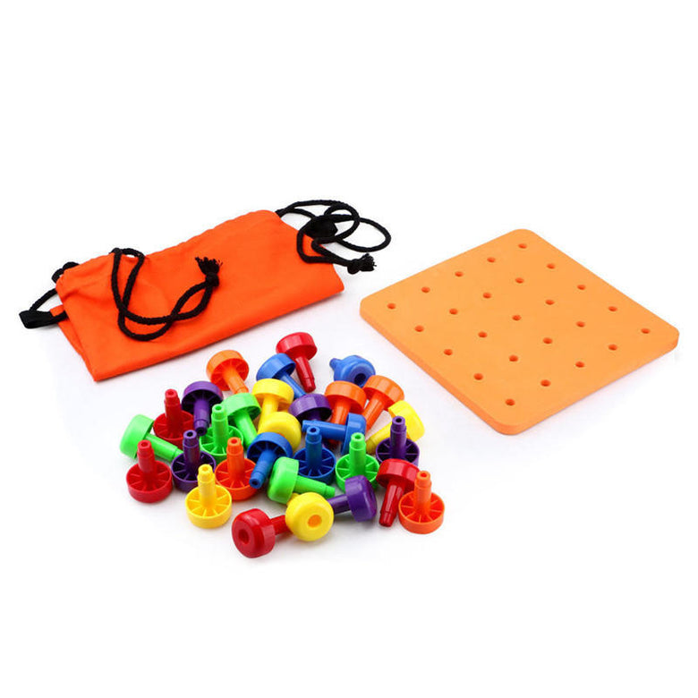 VIPAMZ Peg Board Set Toys-Montessori Occupational Therapy Fine Motor Skills  Toy, Suitable for Toddlers and Preschoolers Over 3+ Year Old. 25