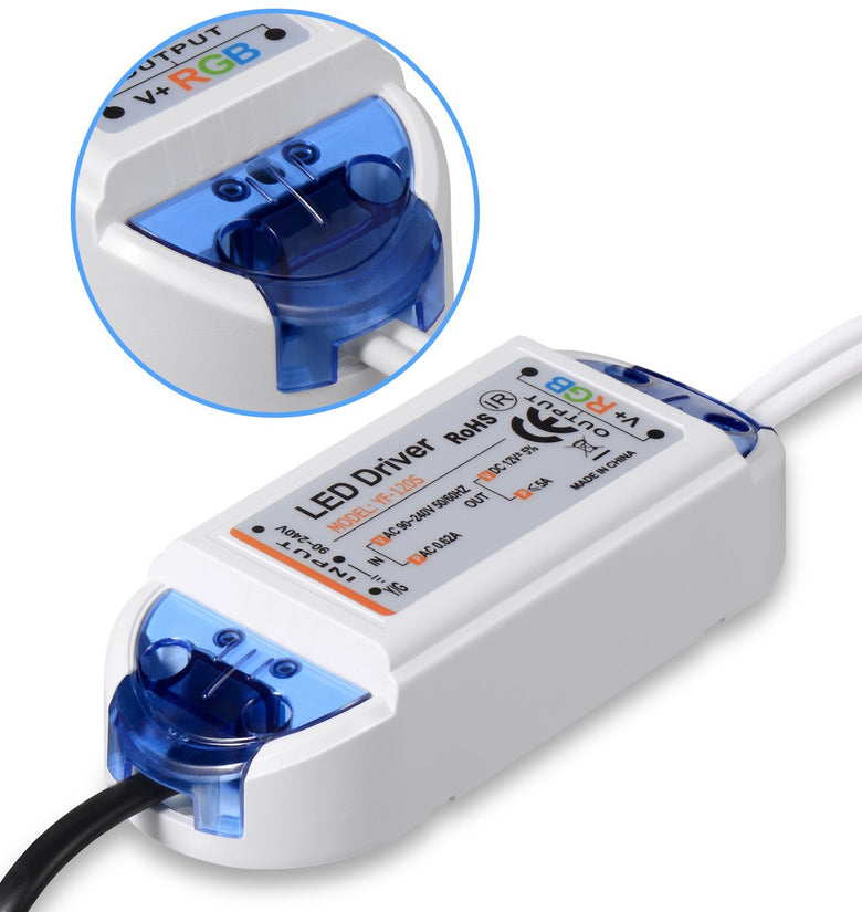 ZX AC90-240V To DC12V 5A 60W Power Adpter LED Driver with 24 Keys Remote Control for RGB Strip Light