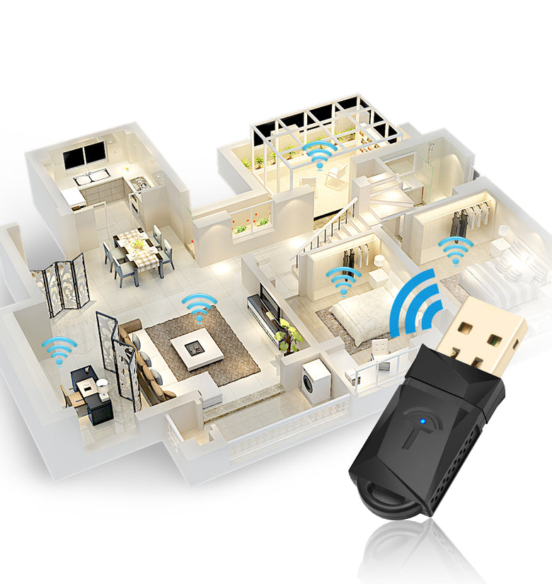 ROCKETEK RT-WL3AT Mini 600Mbps Dual band 2.4G 5.8G Wi-Fi USB Adapter Receiver Wireless Networking Adapter External Wifi Adapter Wireless USB WLAN Adapter