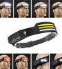 XMUND Multi-function Wave Induction COB LED Headlight Outdoor Riding Light USB Charging Night Running Light Strong Light Headlamp W689-3