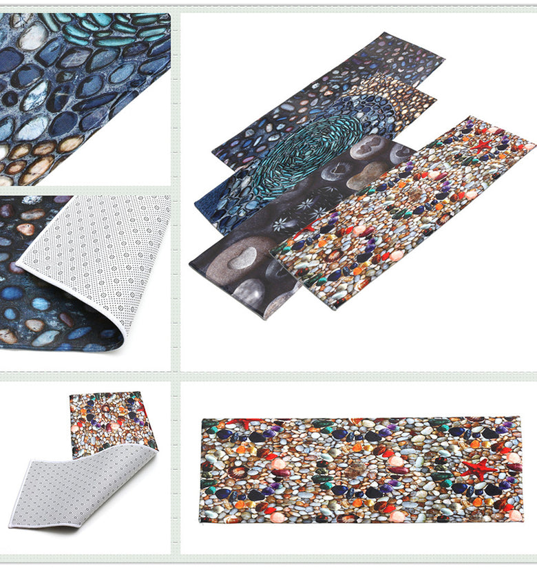40 x 120cm Fashion 3D Cobblestone Non-slip Absorent Water Floor Mats Carpet Pad