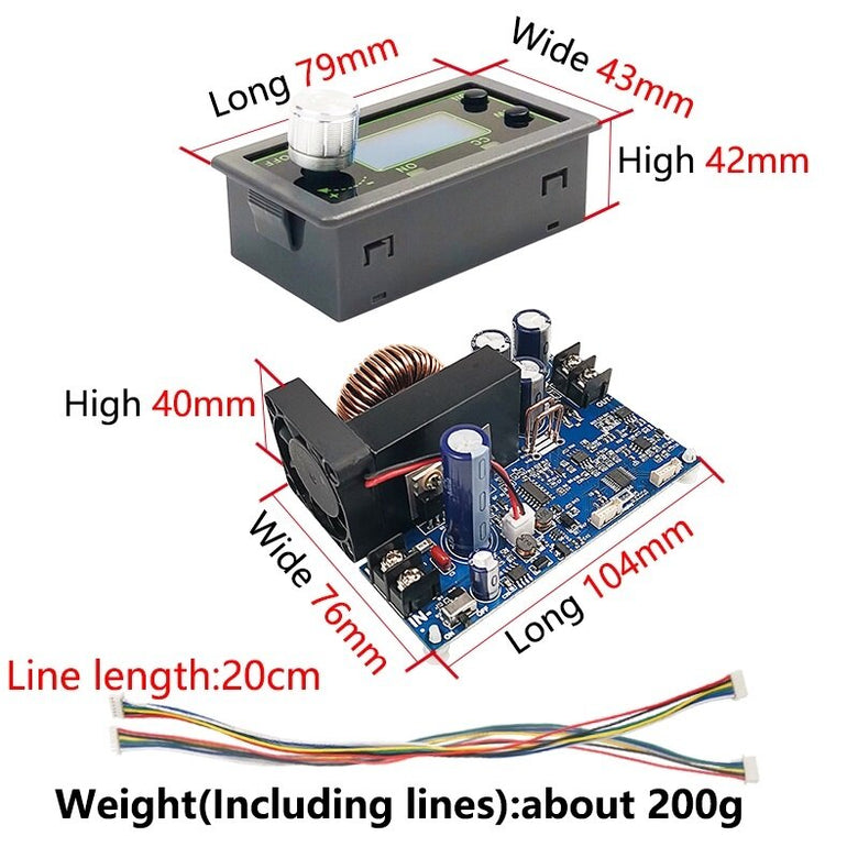 WZ5012L 50V 12A 600W LED Display DC -DC Buck Converter CC CV Step-down Power Module Adjustable Voltage Regulated Power Supply