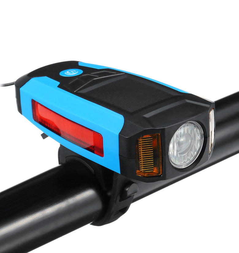 3-in-1 300LM COB Bike Headlight LCD Screen 5-Modes Bicycle Frame Lamp 130dB Bike Horn Waterproof Outdoor Cycling