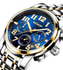 Aesop 1008G Classic Business Style 3ATM Waterproof Men Watch Leather Strap Quartz Watch