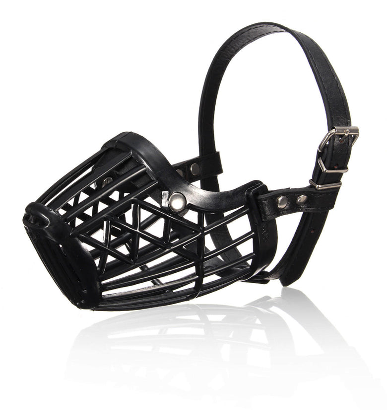 Adjustable Pet Dog No Bite Plastic Basket Muzzle Cage Mouth Mesh Cover 7 Sizes