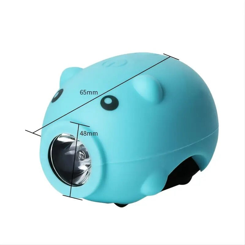 Kid's Cartoon Pig Bike Light & Alarm With 3 Lighting Modes, Bike Cute Front Light Horn, Bicycle Handlebar Warning Light