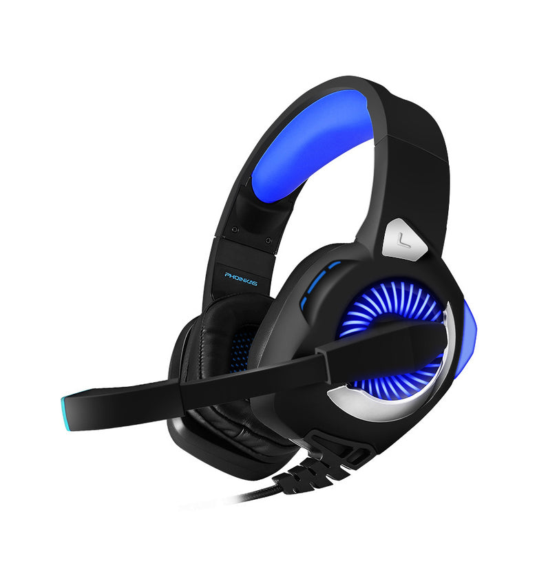 PHOINIKAS H-9 Gaming Headset 50mm Drive Unit 120 Rotating Microphone Noise Reduction Protein Leather Sponge Pad 3.5mm Single Plug + USB Interface