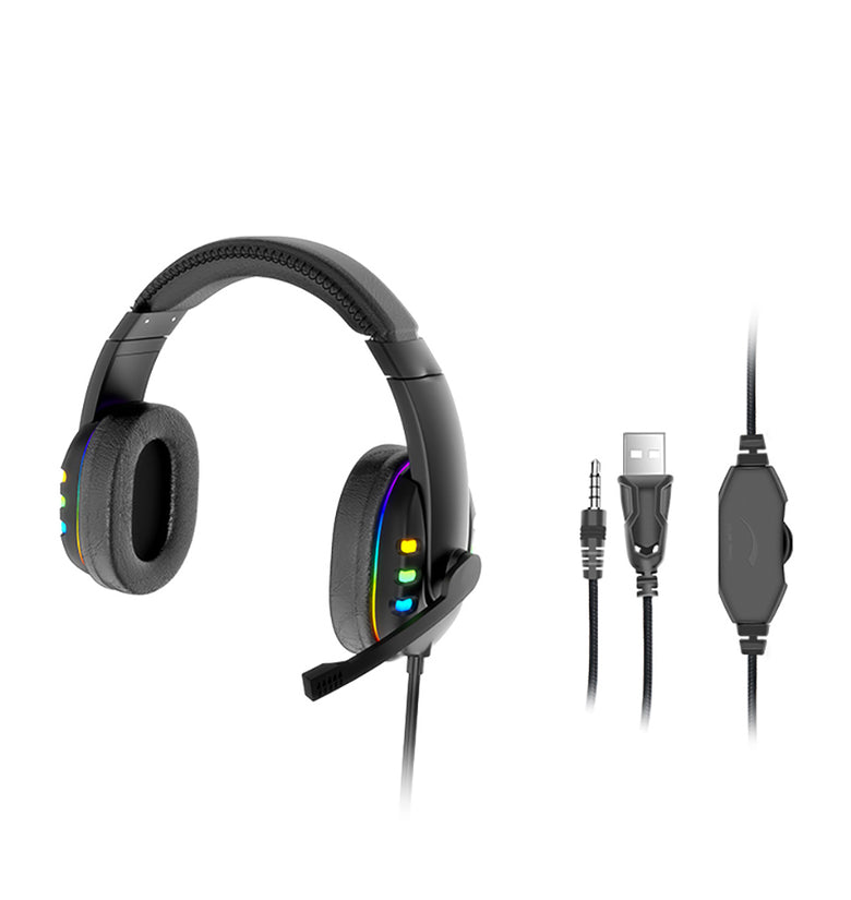 AK 47 Gaming Headset 7.1Virtual Surround Sound 40mm Driver Unit Brilliant RGB LED Light Noise Reduction Mic for PS3/4 PC Laptop