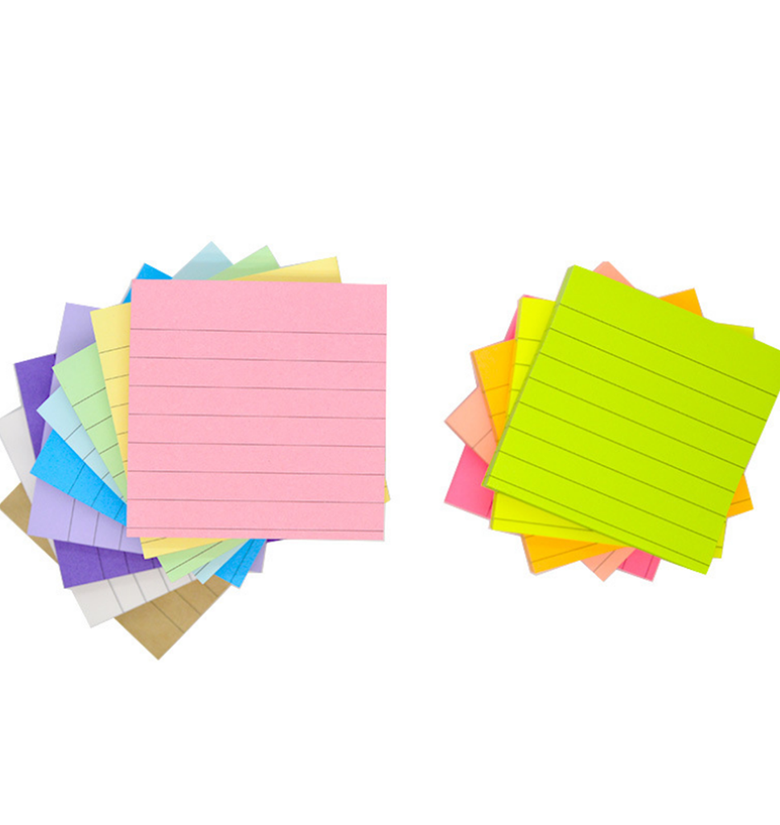 5 Pcs Self-Stick Notes Sticky Notes Colorful Bookmark Candy-colored Striped Horizontal Note Sticky Note