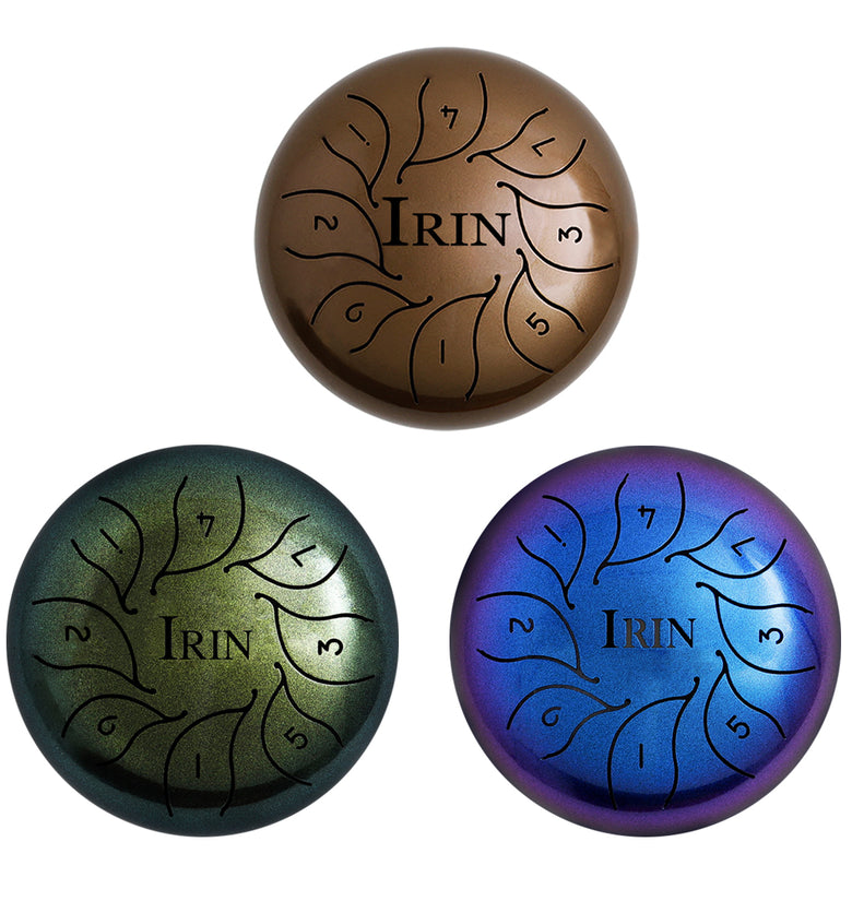 IRIN 5.5 Inch 8 Notes G Tune Steel Tongue Drum Handpan Instrument with Drum Mallets and Bag