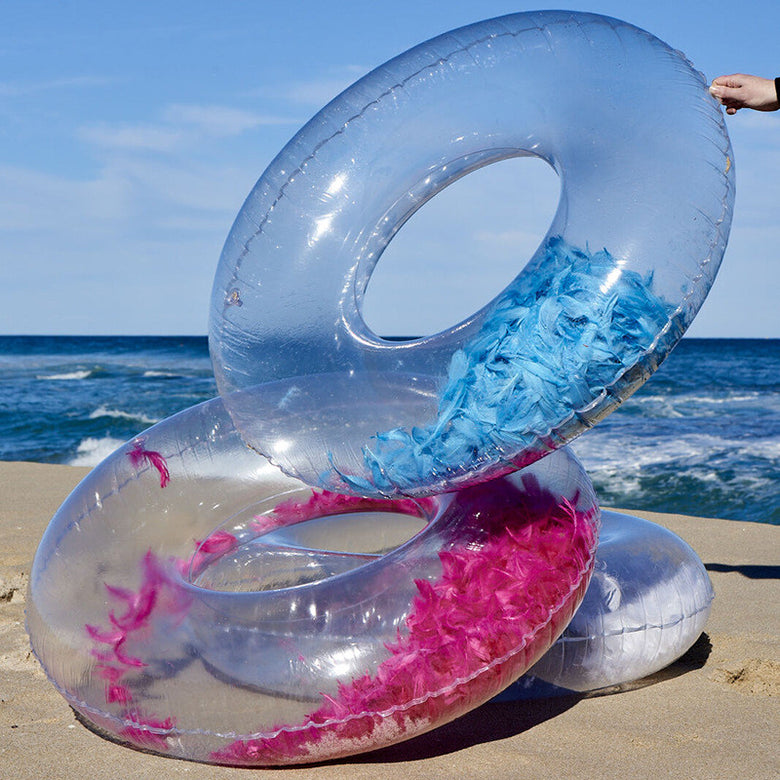 Inflatable Feather Swimming Ring for Adults and Kids - Floating Circle Adult & Kid Beach Pool Toys