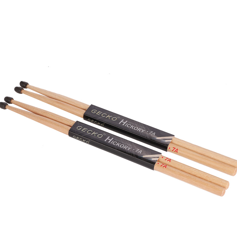 2 Pair GECKO 7A Drumsticks Water Drop Hammerheads Classic for Adults and Students