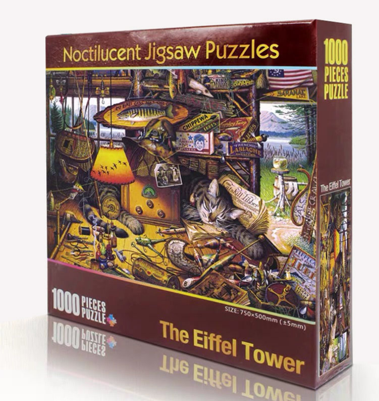 Wood Luminous Puzzle Adult Children Decompression Leisure Jigsaw Puzzle Toy Educational School Supplies 1000 Pcs