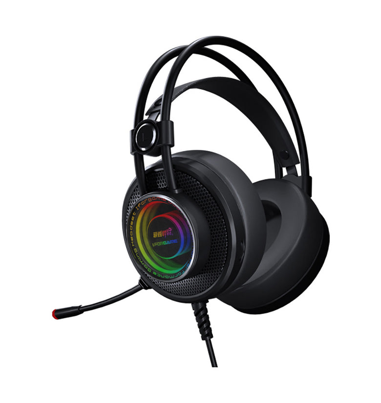 K1 Gaming Headset Virtual 7.1 Channel 50mm Driver Unit RGB Light High Sensitivity Microphone Headphone for PC