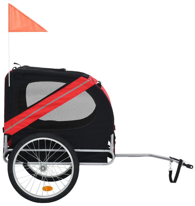 [EU] Pet Bike Trailer 91766 Dog Carrier for Dogs and Pets with Durable Frame Breathable Protective Net Pet Cart, Easy Assembly