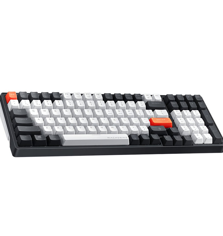 MACHENIKE K600 Mechanical Gaming Keyboard Dual Mode Type-C Wired bluetooth5.0 100 Keys Translucent ABS Keycaps Kailh Blue/Brown/Red Switch White LED Backlit Ergonomic Keyboard