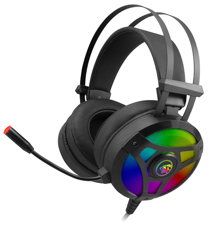 W.Hunter G300M Gaming Headset 7.1 Virtual Surround Sound 50mm Driver Unit RGB Light Powerful Bass Noise Reduction Mic for PC
