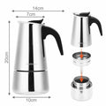 1 Pcs 450ml/15oz/9 cup Coffee Moka Pot Stainless Steel Removable Moka Espresso Italian Maker Stove Drink Tool Camping Travel