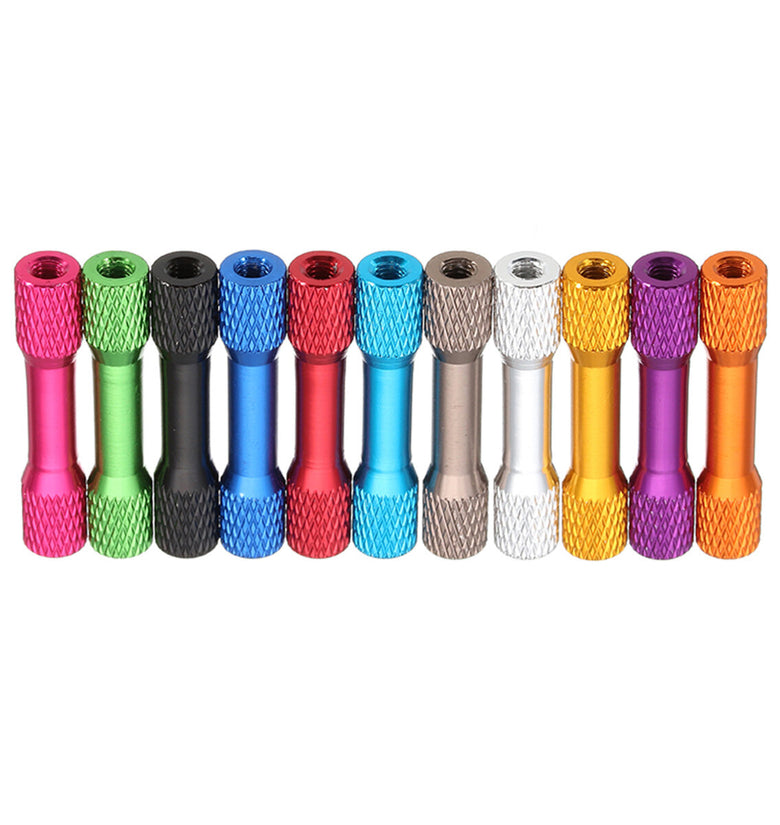 Suleve M3AR19 10Pcs M3 28mm Knurled Standoff Aluminum Alloy Multicolor