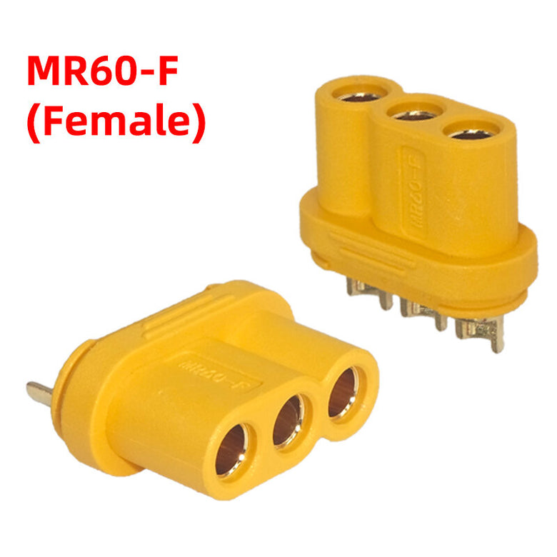 Amass MR60 Connector Brushless Motor ESC Male Female Docking Terminal Toy Model Accessories 3-Pin Terminal Block