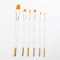 6pcs White Pole Wooden Nylon Paint Brushes Set Multi-function Watercolor Oil Paint Brush Set Art Painting
