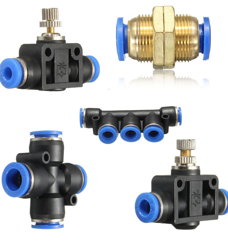 Pneumatic Push In Fittings for Air/Water Hose and Tube - All Sizes Available - Connector