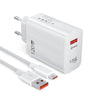 [GaN Tech] 120W 1-Port USB Charger USB-A QC5.0 Fast Charging Wall Charger Adapter EU Plug US Plug UK Plug with 6A USB-A to Type-C 1M Cable