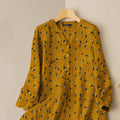 Allover Floral Print Pocket Button Front V-neck Blouse