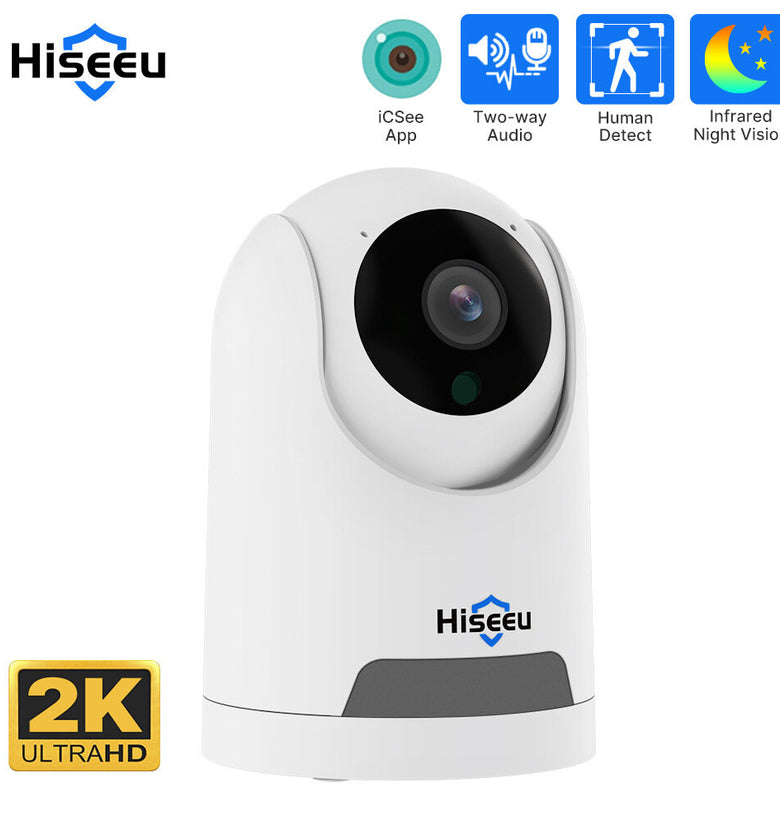 Hiseeu 2MP/4MP Indoor WiFi IP Camera 360 Panoramic Intelligent Auto Tracking Two-way Audio Remote Phone APP Viewing H.265 Wireless Home Security Camera