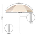 7.5-Foot Outdoor Patio Umbrella with Polyester Canopy for Beach, Camping, and Yard - 7.5Ft Beach Sun Shade Crank Camping Travel Garden